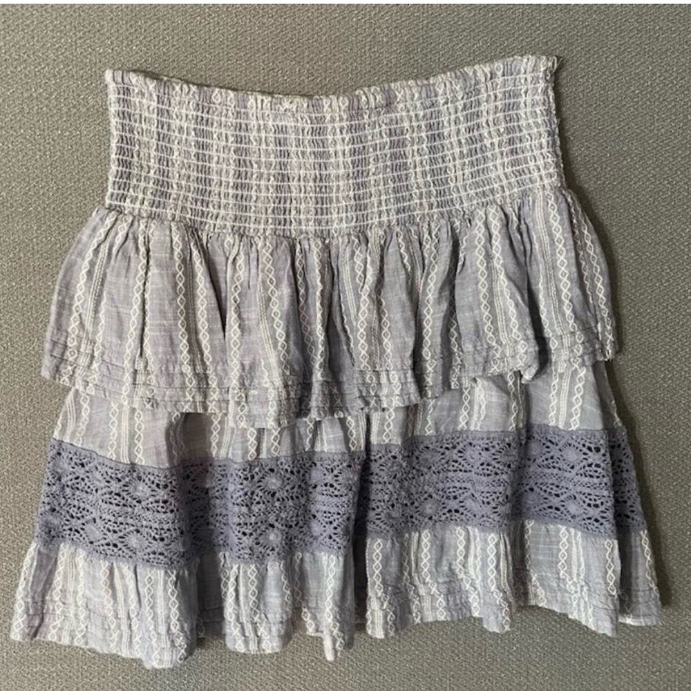 Elegant Blue and White Tiered Skirt